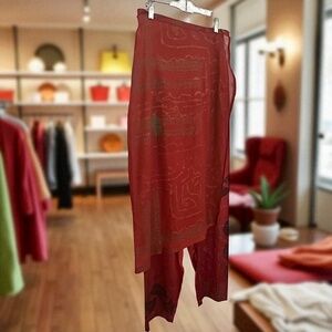 Susan Unger Designer RARE  2 pc Silk Pant w/Sarong LIMITED ED Wearable Art NEW